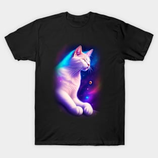 Galaxy Mystical Cat Coloful T-Shirt